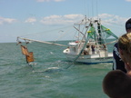 Moving toward the shrimp boat